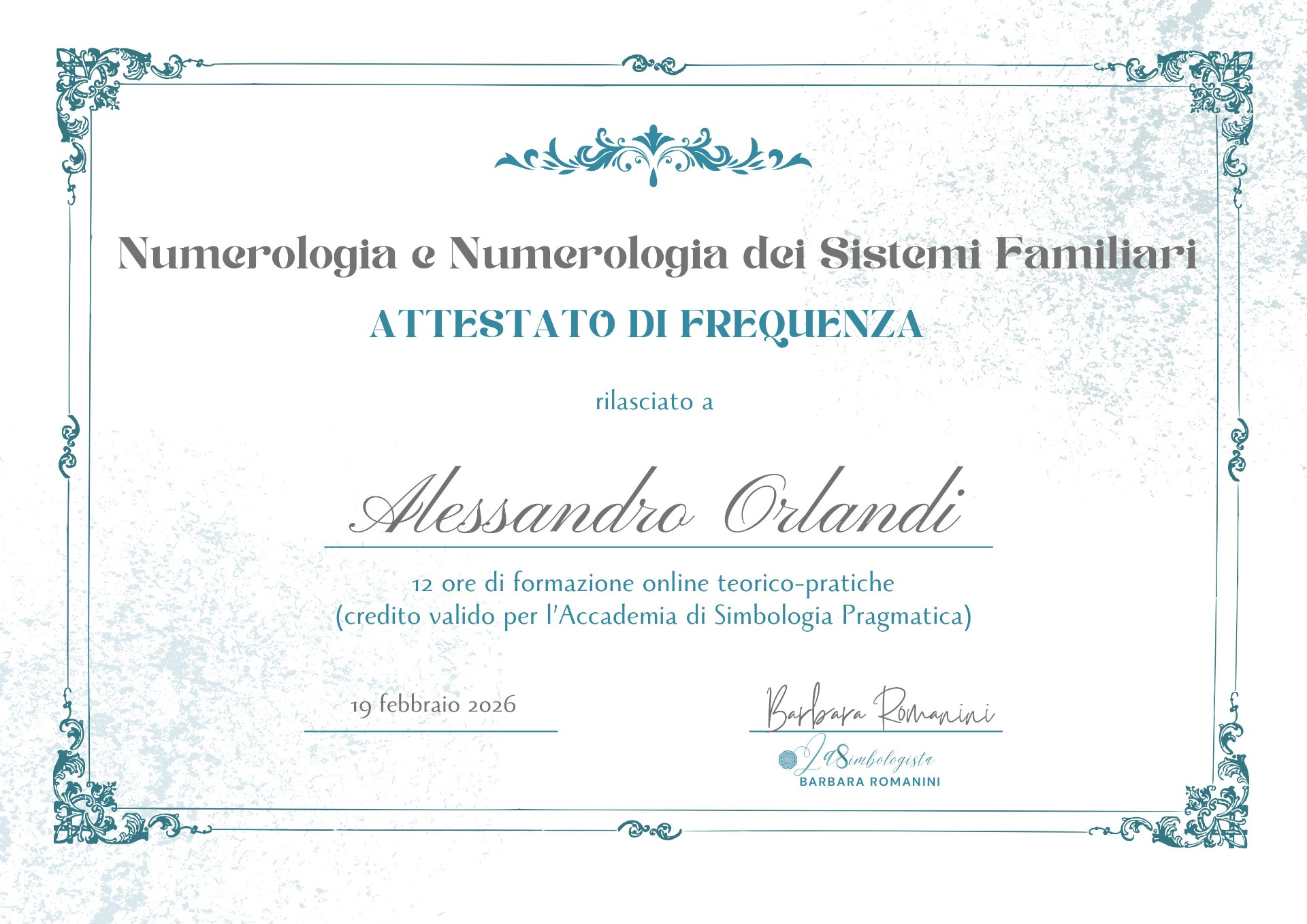 Alessandro Orlandi - Corso di Numerologia e Numerologia dei sistemi famigliari