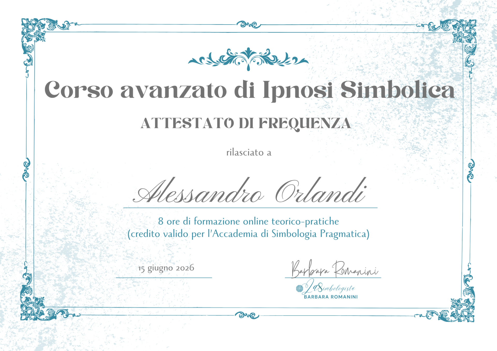 Alessandro Orlandi - Corso avanzato di Ipnosi simbolica